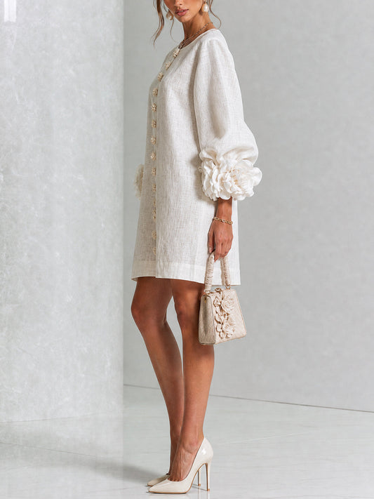 Belén | Robe à manches imprimé fleurs