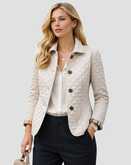 Chaqueta Acolchada de Entretiempo con Cuello y Botones