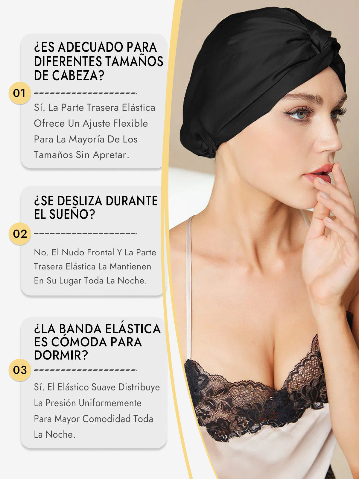 Gorro De Pura Seda Con Nudo Frontal