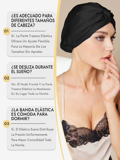 Gorro De Pura Seda Con Nudo Frontal