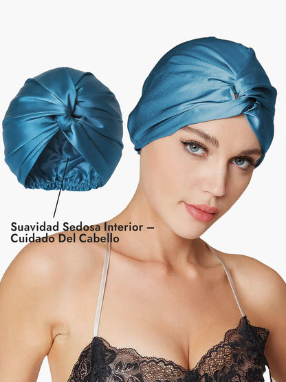 Gorro De Pura Seda Con Nudo Frontal