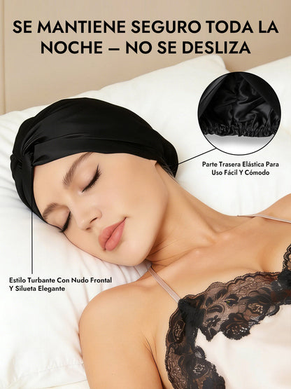 Gorro De Pura Seda Con Nudo Frontal