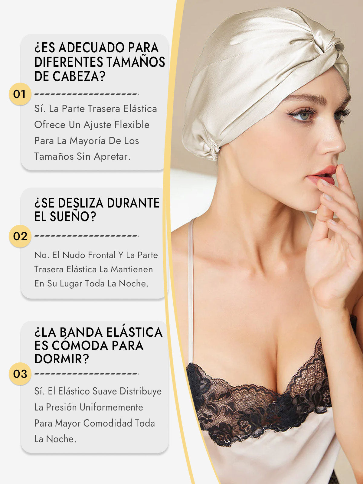 Gorro De Pura Seda Con Nudo Frontal