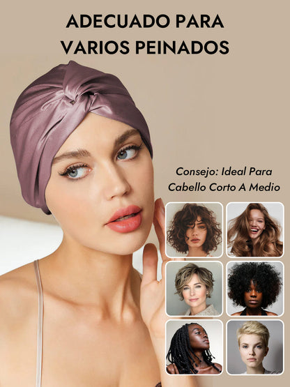Gorro De Pura Seda Con Nudo Frontal