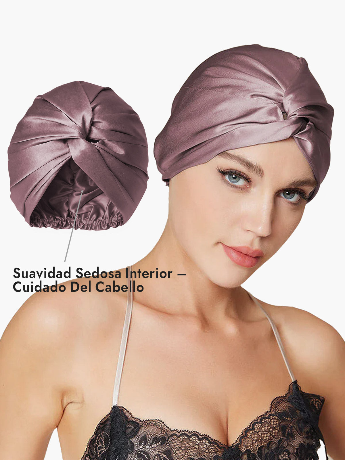 Gorro De Pura Seda Con Nudo Frontal