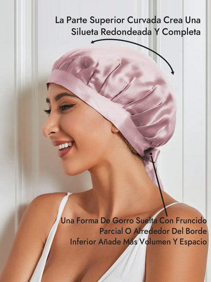 Gorro de Dormir de 100% Seda de Morera con Cintas