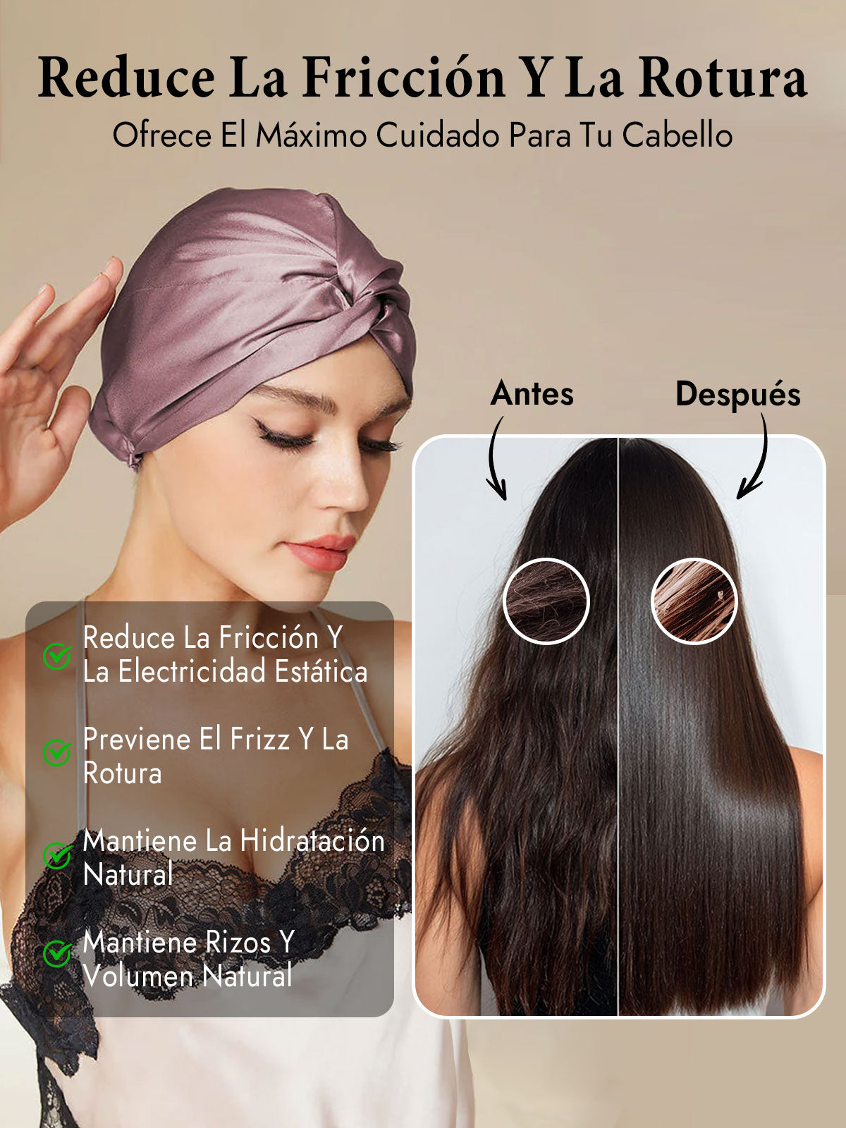 Gorro De Pura Seda Con Nudo Frontal