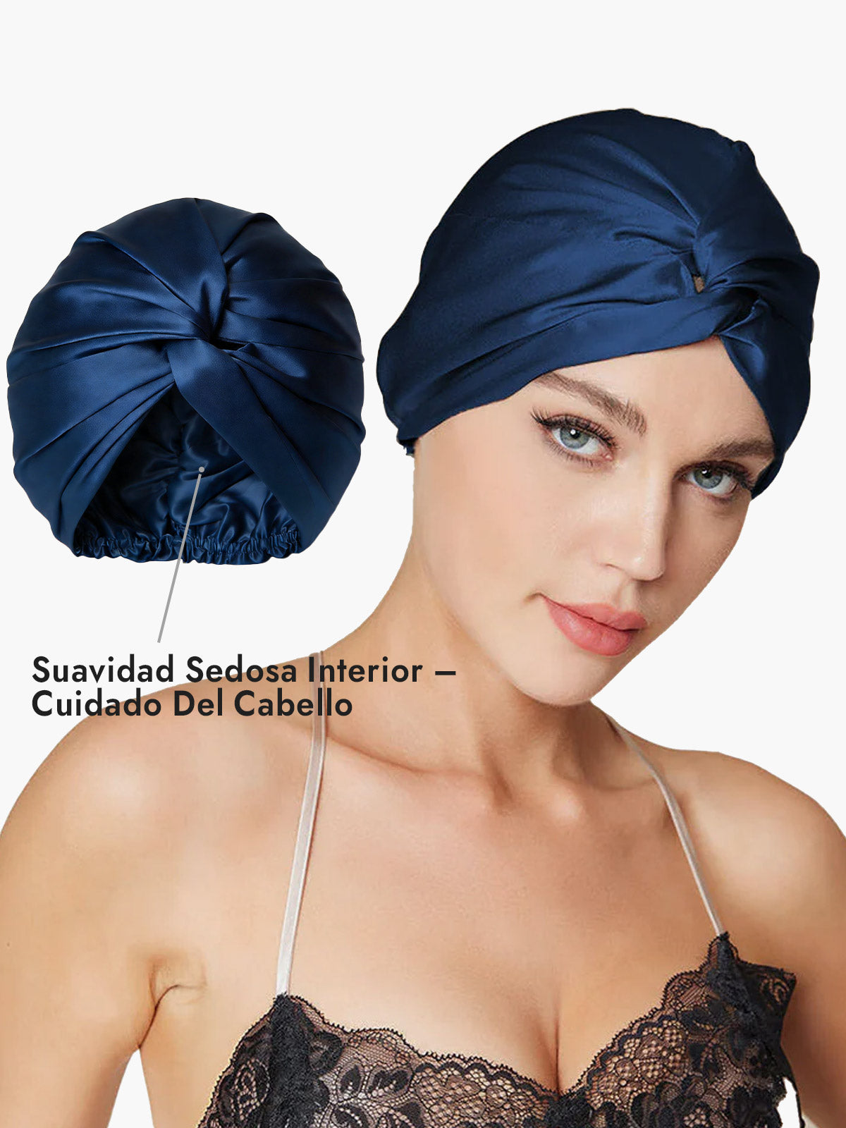 Gorro De Pura Seda Con Nudo Frontal