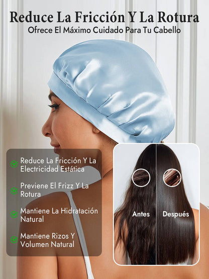 Gorro de Dormir de 100% Seda de Morera con Cintas