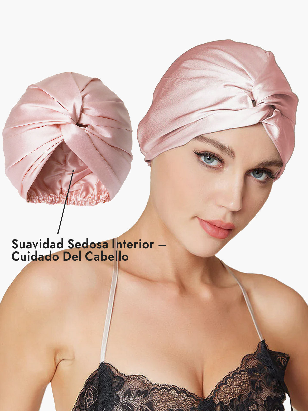 Gorro De Pura Seda Con Nudo Frontal