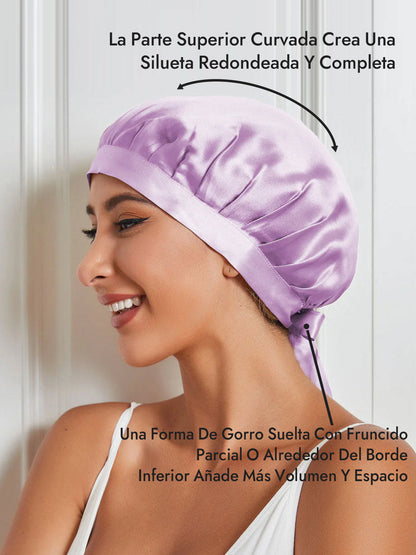 Gorro de Dormir de 100% Seda de Morera con Cintas