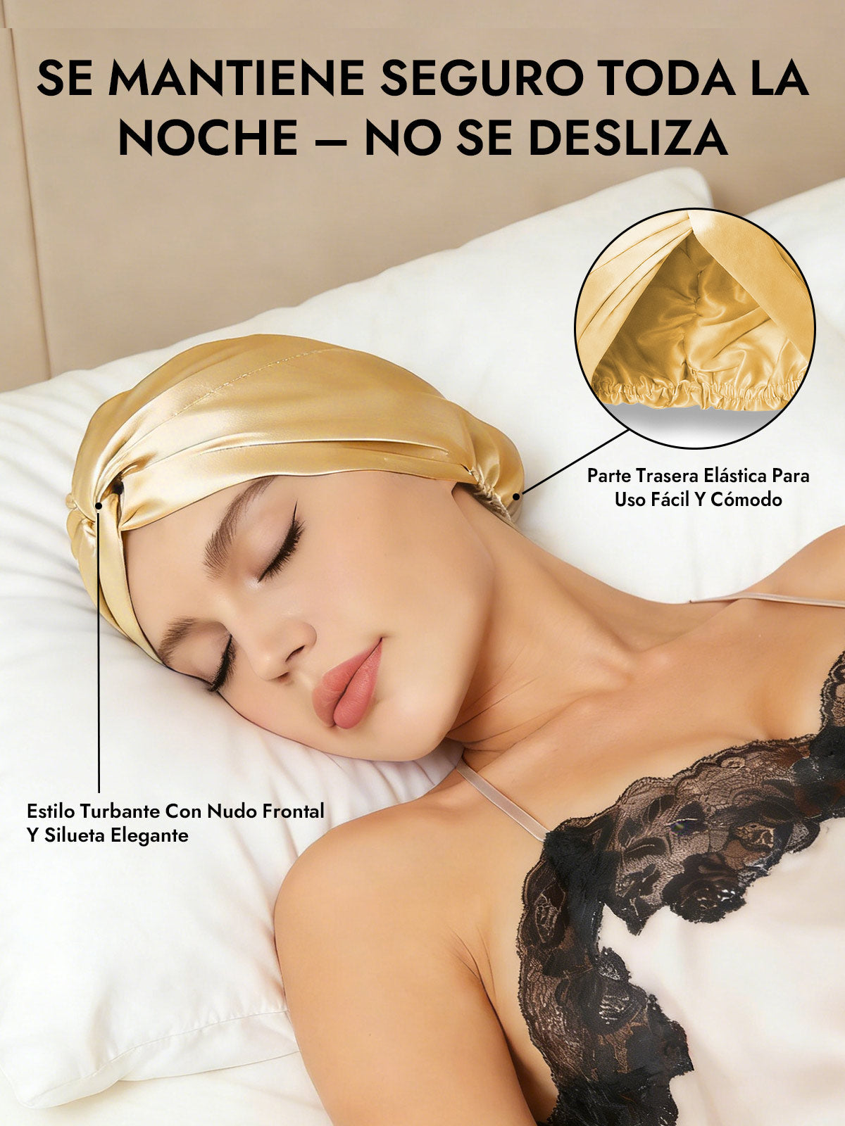 Gorro De Pura Seda Con Nudo Frontal