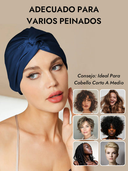 Gorro De Pura Seda Con Nudo Frontal