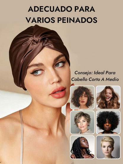 Gorro De Pura Seda Con Nudo Frontal