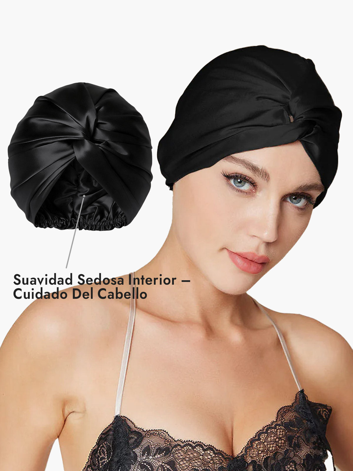 Gorro De Pura Seda Con Nudo Frontal