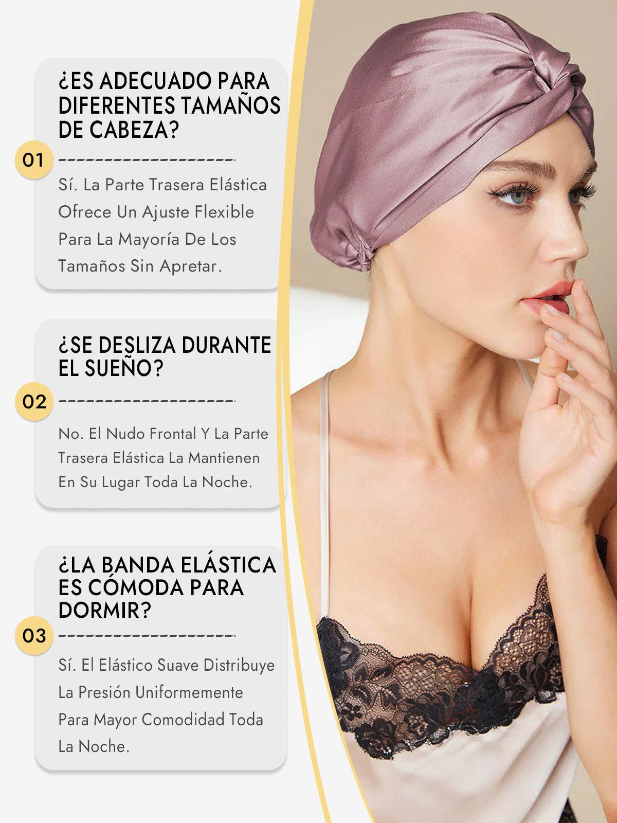 Gorro De Pura Seda Con Nudo Frontal