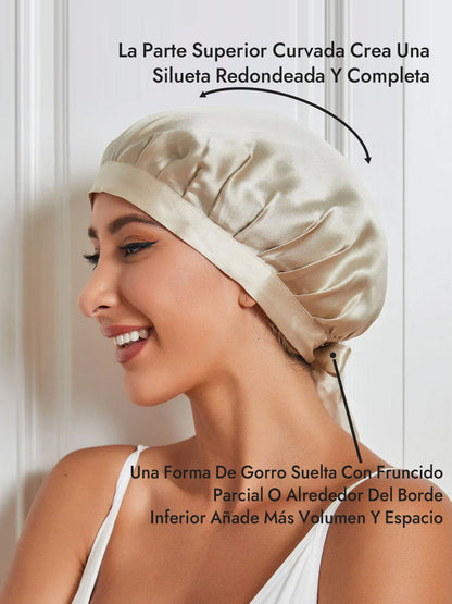 Gorro de Dormir de 100% Seda de Morera con Cintas