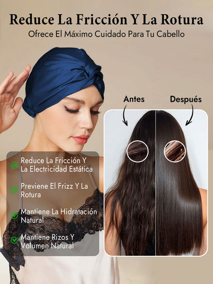 Gorro De Pura Seda Con Nudo Frontal