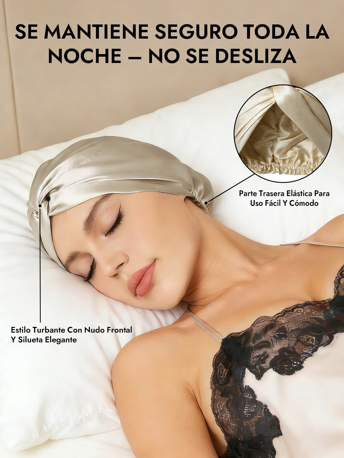 Gorro De Pura Seda Con Nudo Frontal
