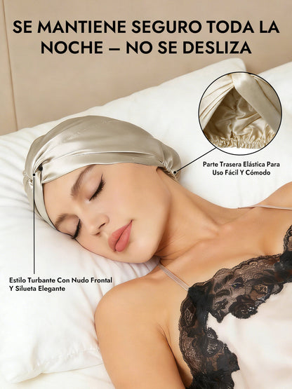 Gorro De Pura Seda Con Nudo Frontal