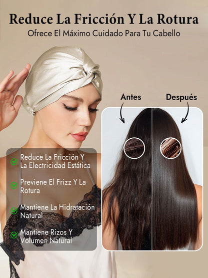 Gorro De Pura Seda Con Nudo Frontal