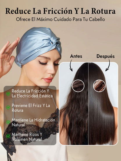 Gorro De Pura Seda Con Nudo Frontal