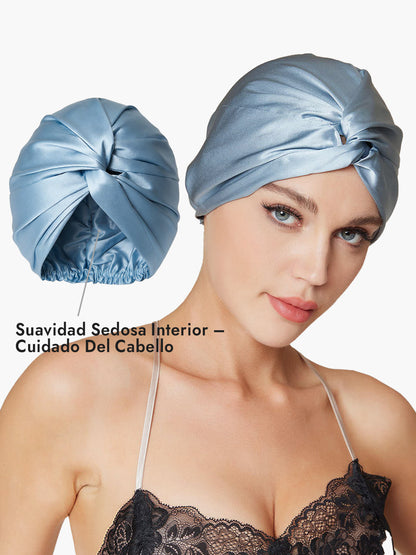 Gorro De Pura Seda Con Nudo Frontal