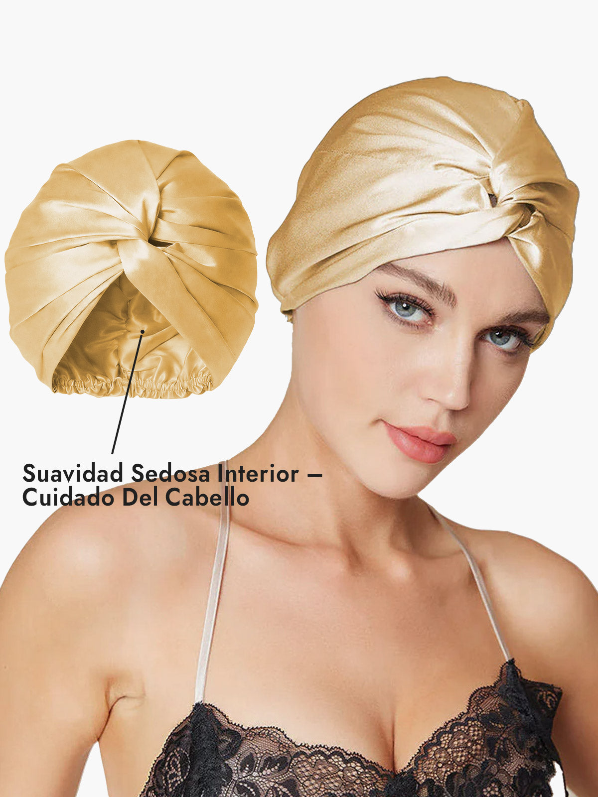Gorro De Pura Seda Con Nudo Frontal