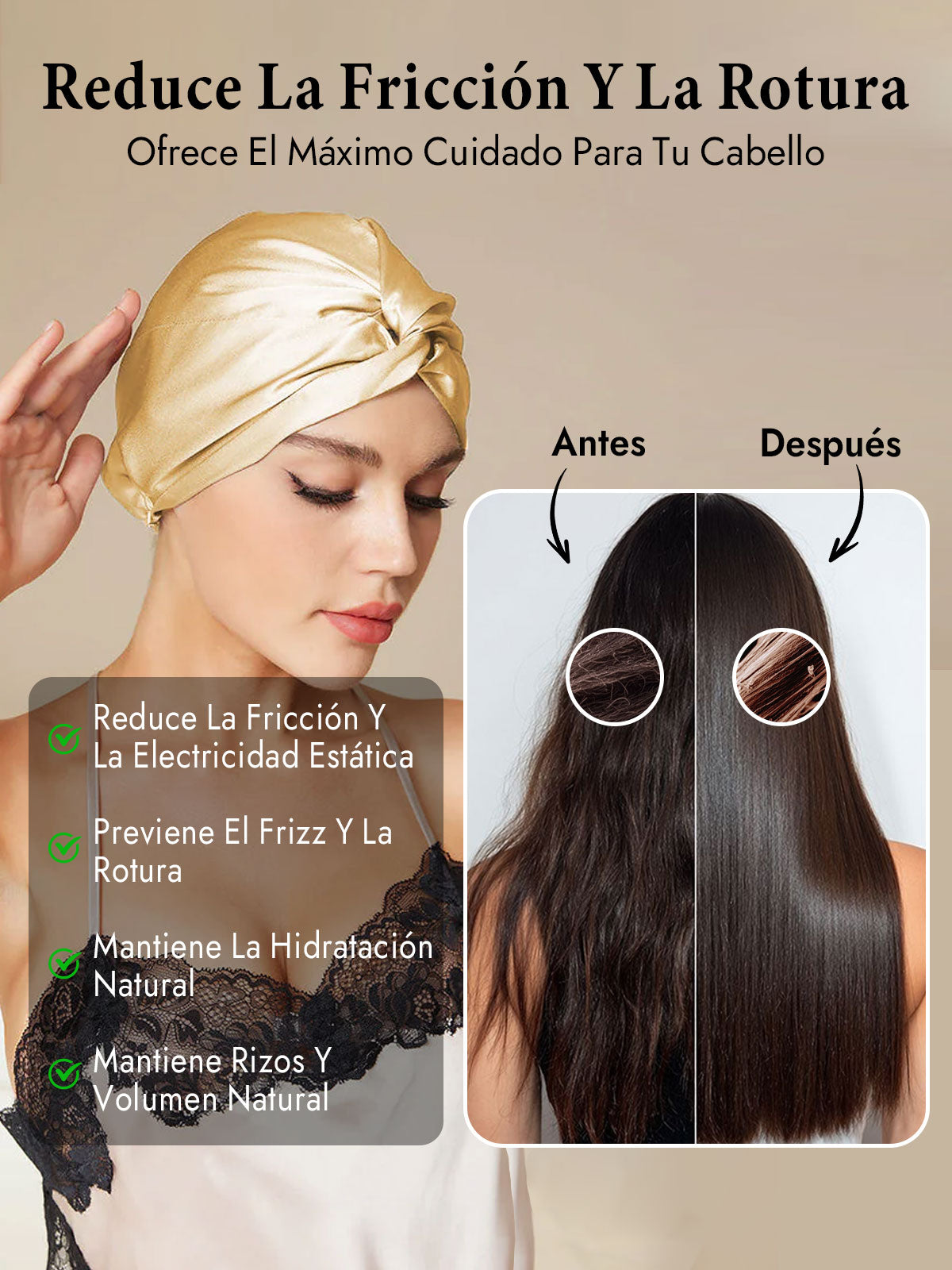 Gorro De Pura Seda Con Nudo Frontal