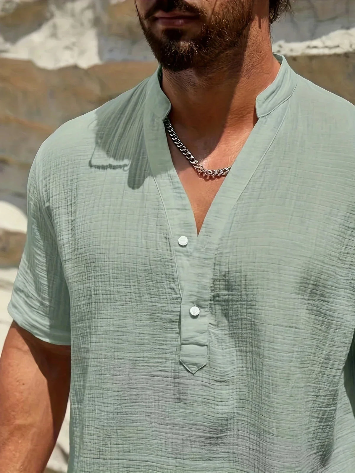 Natoli | Chemise d'été élégante à col montant