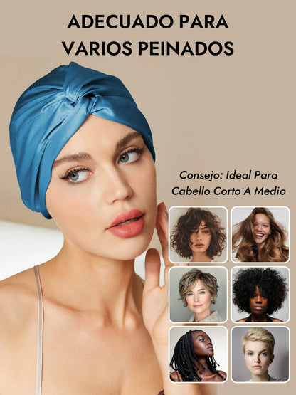 Gorro De Pura Seda Con Nudo Frontal