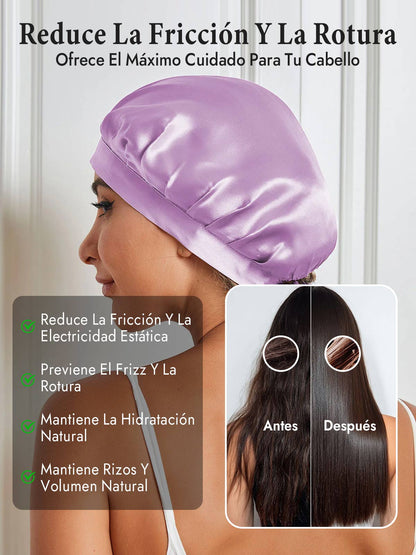 Gorro de Dormir de 100% Seda de Morera con Cintas