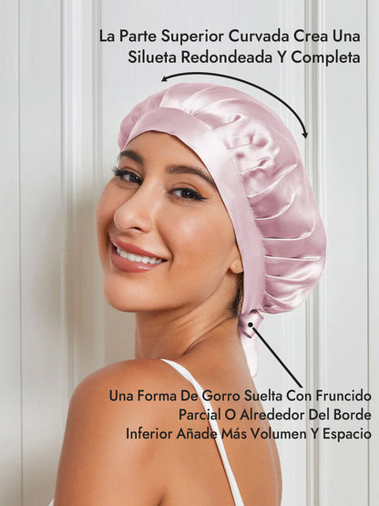 Gorro de Dormir de 100% Seda de Morera con Cintas