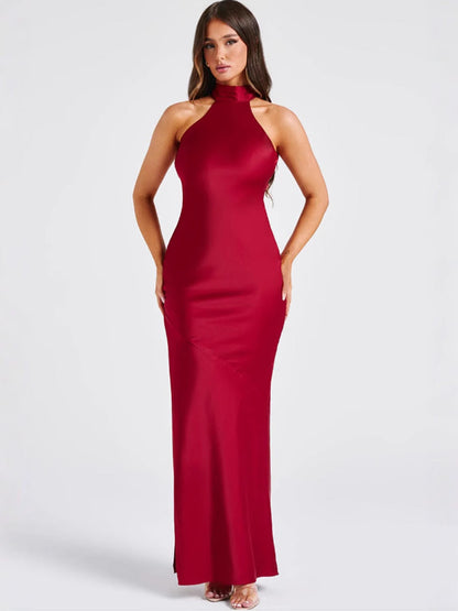 Bila | Elegante vestido largo de satén con escote