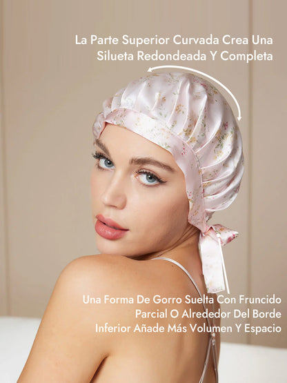 Gorro de Dormir de 100% Seda de Morera con Cintas