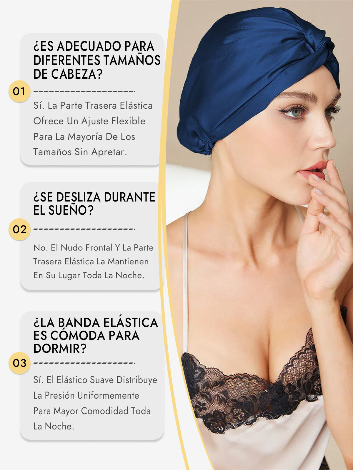 Gorro De Pura Seda Con Nudo Frontal