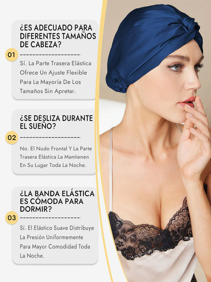 Gorro De Pura Seda Con Nudo Frontal
