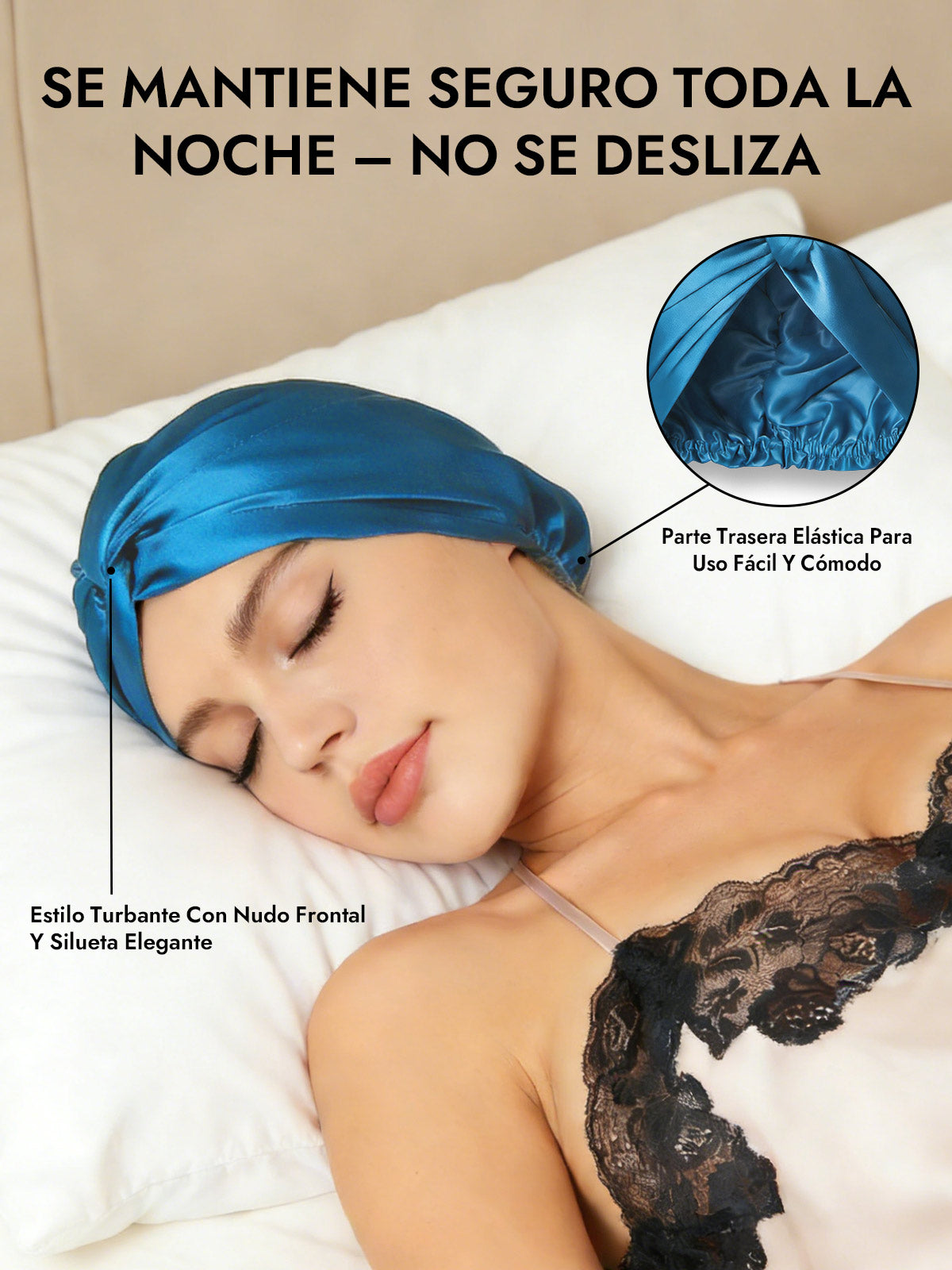 Gorro De Pura Seda Con Nudo Frontal