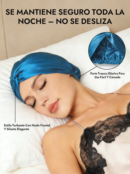 Gorro De Pura Seda Con Nudo Frontal