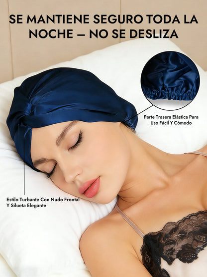 Gorro De Pura Seda Con Nudo Frontal
