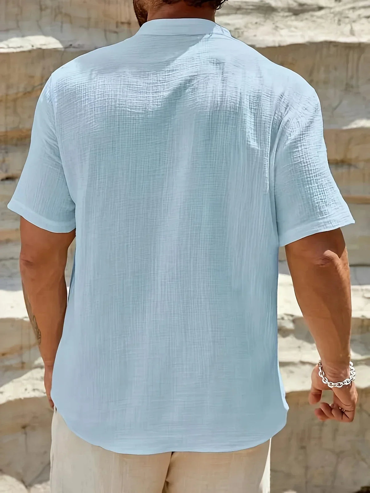 Natoli | Chemise d'été élégante à col montant