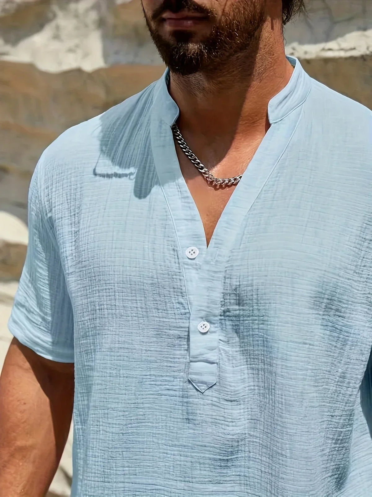 Natoli | Chemise d'été élégante à col montant