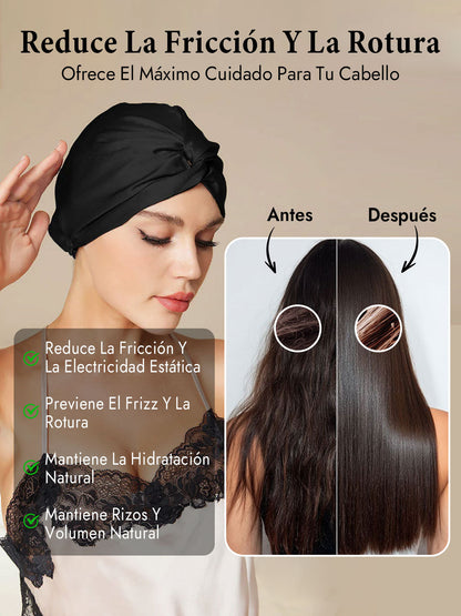 Gorro De Pura Seda Con Nudo Frontal