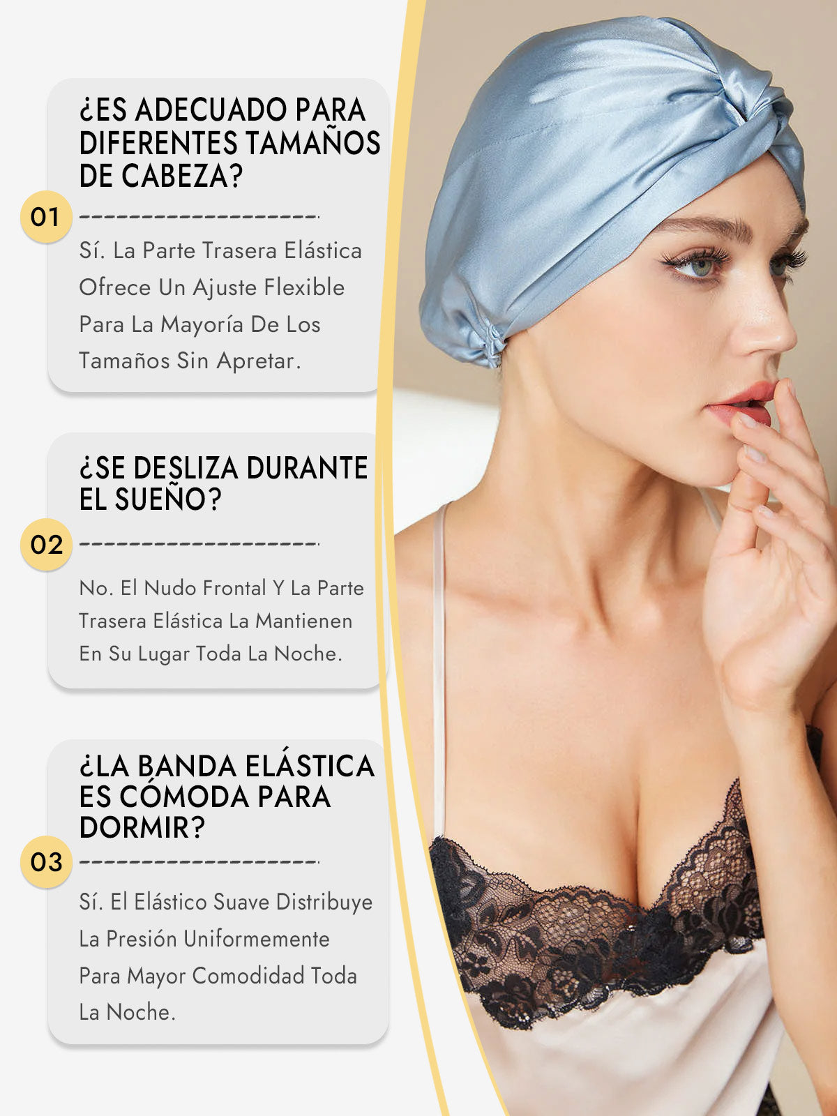 Gorro De Pura Seda Con Nudo Frontal