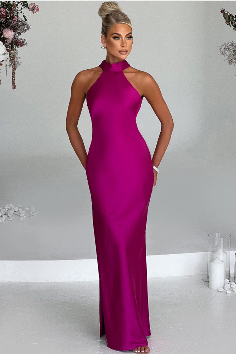 Bila | Elegante vestido largo de satén con escote