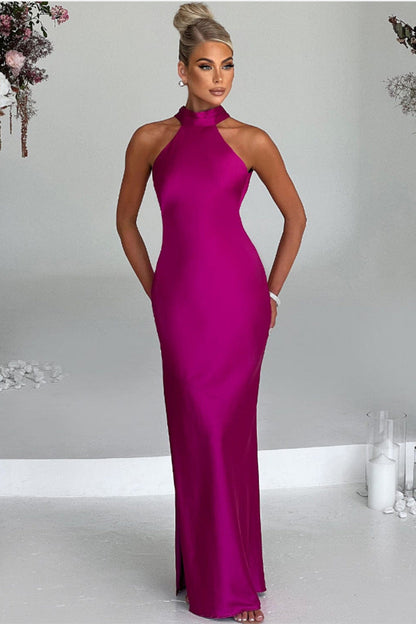 Bila | Elegante vestido largo de satén con escote
