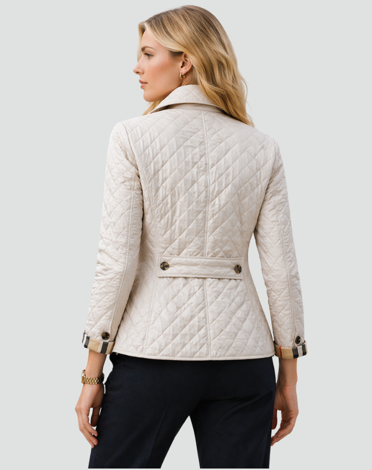 Chaqueta Acolchada de Entretiempo con Cuello y Botones