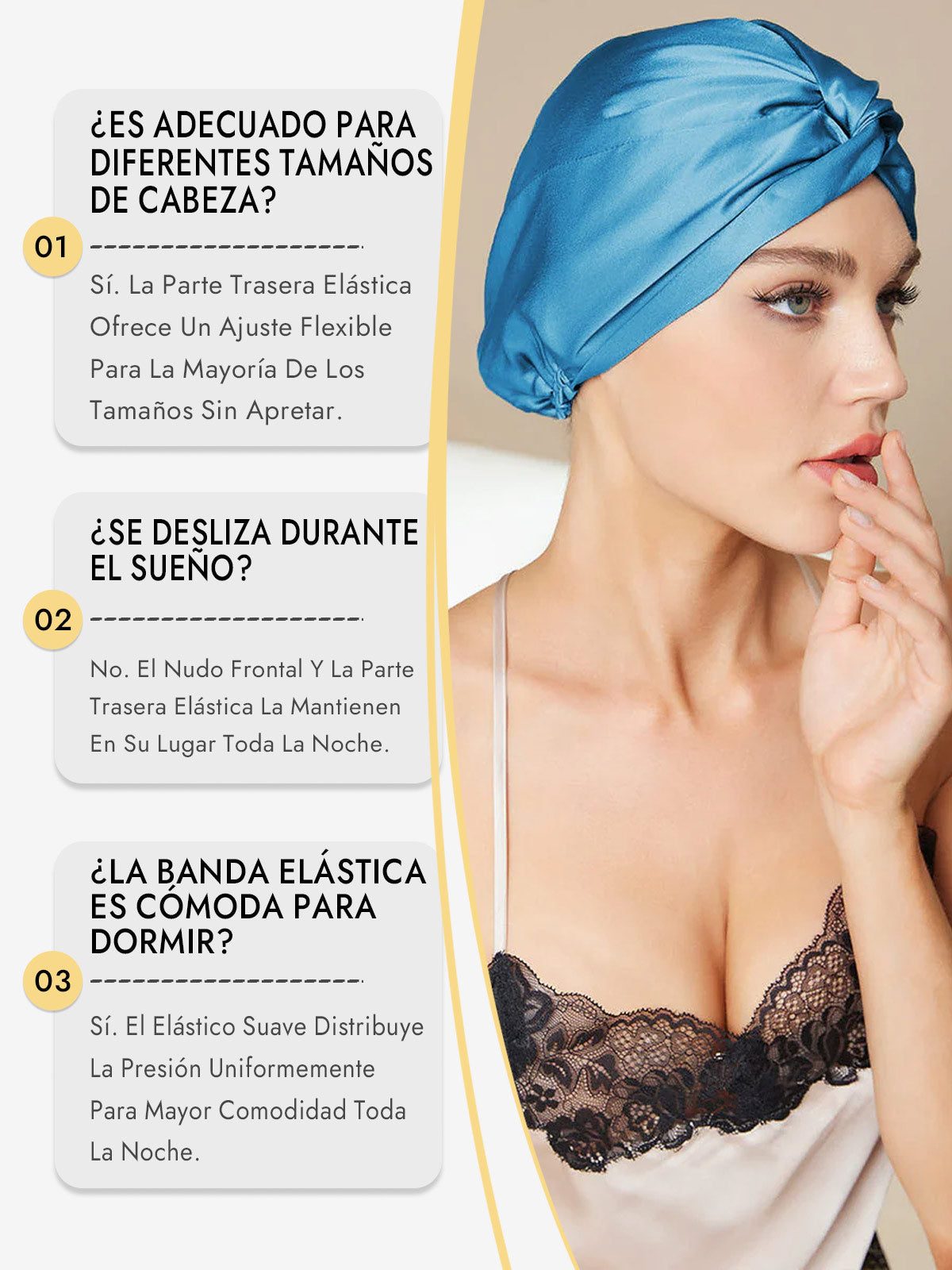 Gorro De Pura Seda Con Nudo Frontal