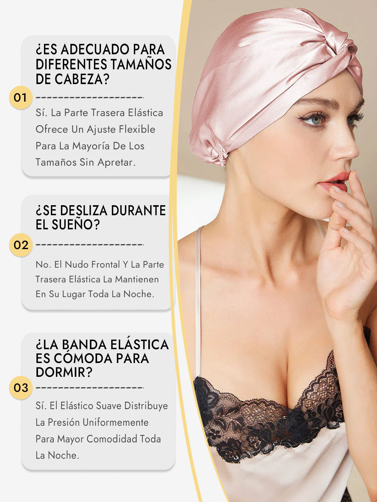 Gorro De Pura Seda Con Nudo Frontal