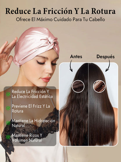Gorro De Pura Seda Con Nudo Frontal